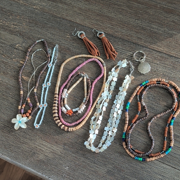 Bohemian Multi-Color Necklace and Earring Set - Picture 1 of 5